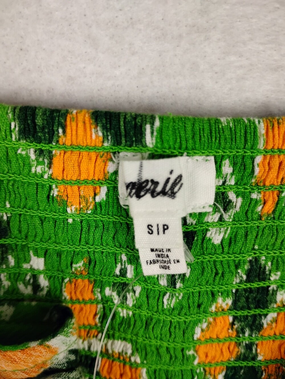 New Aerie Tie-Front Green Geo Print Crop Top Size Small - Picture 5 of 6